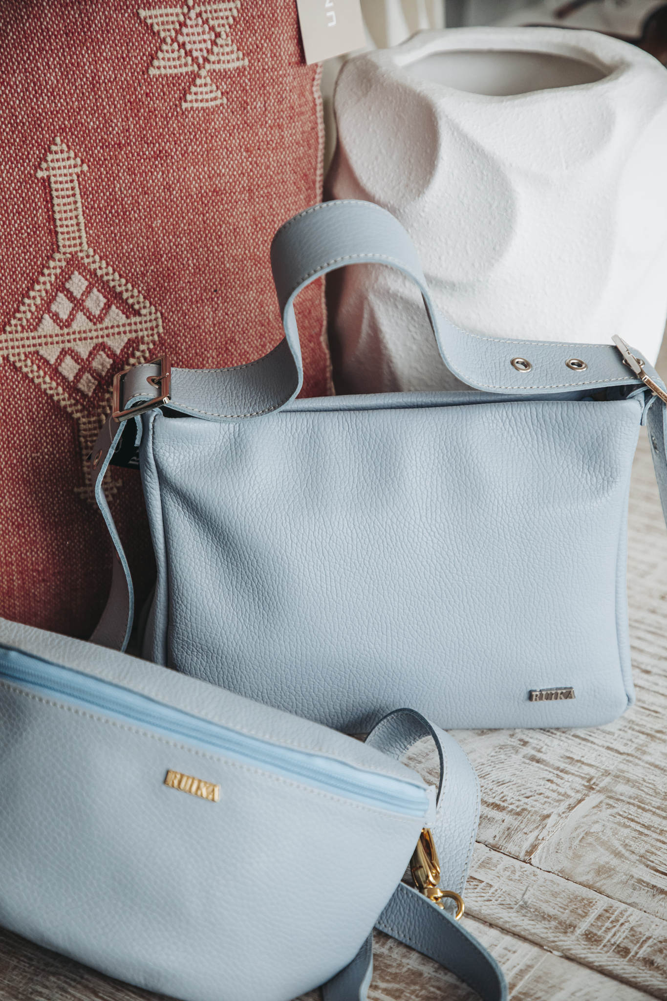 Mala de pele azul - Malas