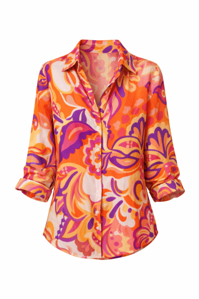 Camisa padrão floral - Blusas e Camisas - Roupa