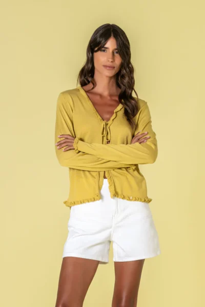 Casaco de folhos - Malhas e Casacos - Roupa