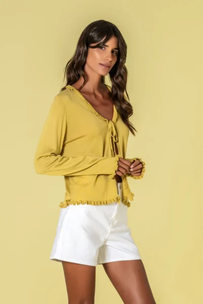 Casaco de folhos - Malhas e Casacos - Roupa