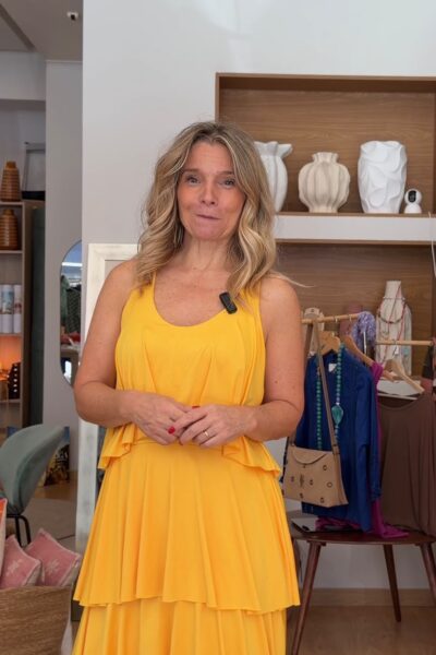 Vestido dos folhos amarelo - Novidades - Vestidos e Macacões