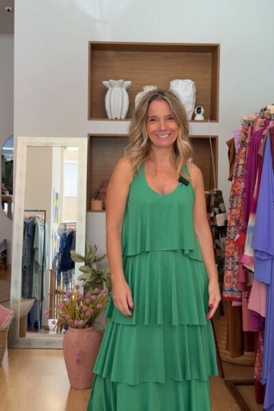 Vestido dos folhos verde - Novidades - Vestidos e Macacões
