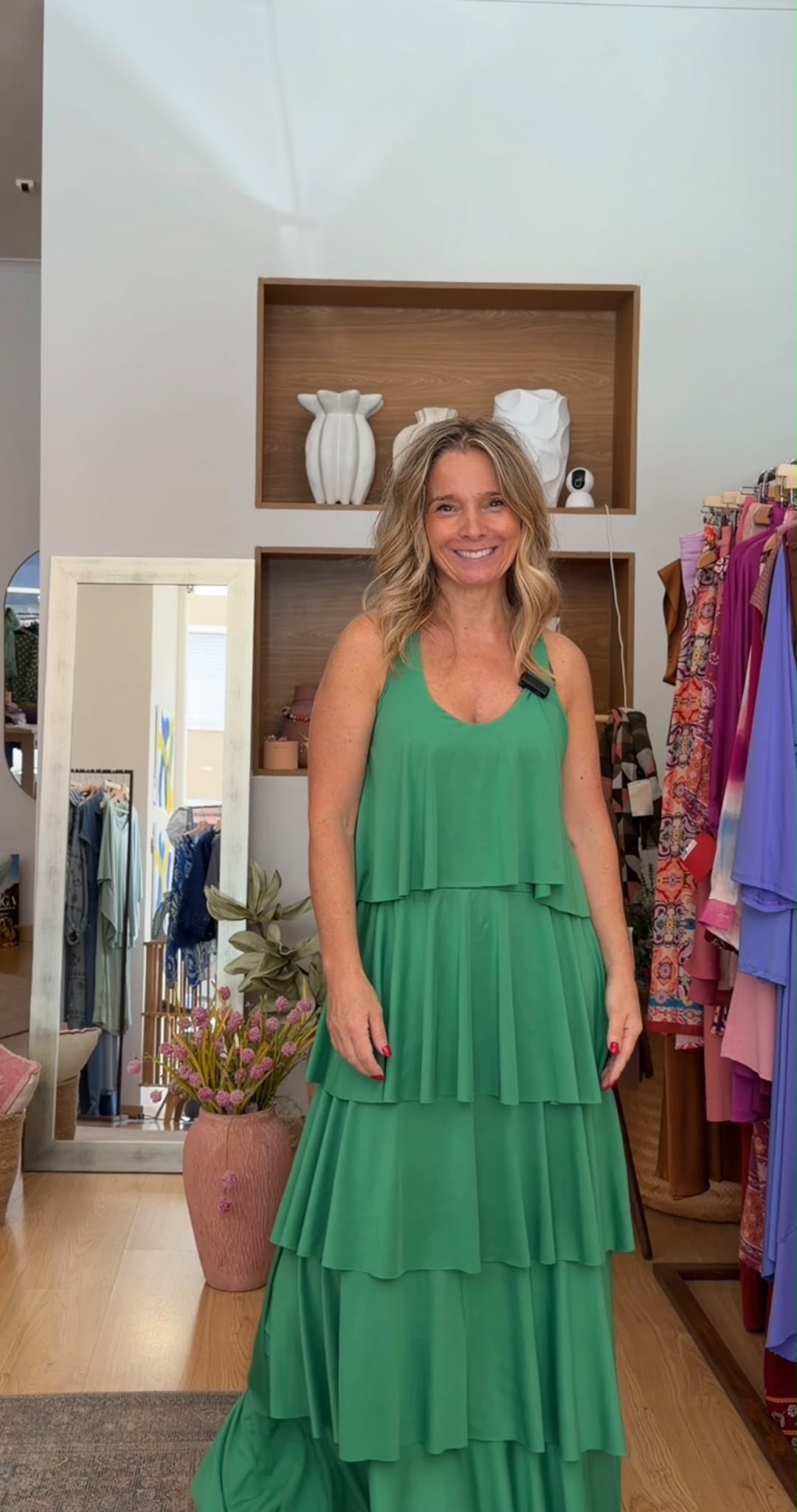 Vestido dos folhos verde - Novidades - Vestidos e Macacões