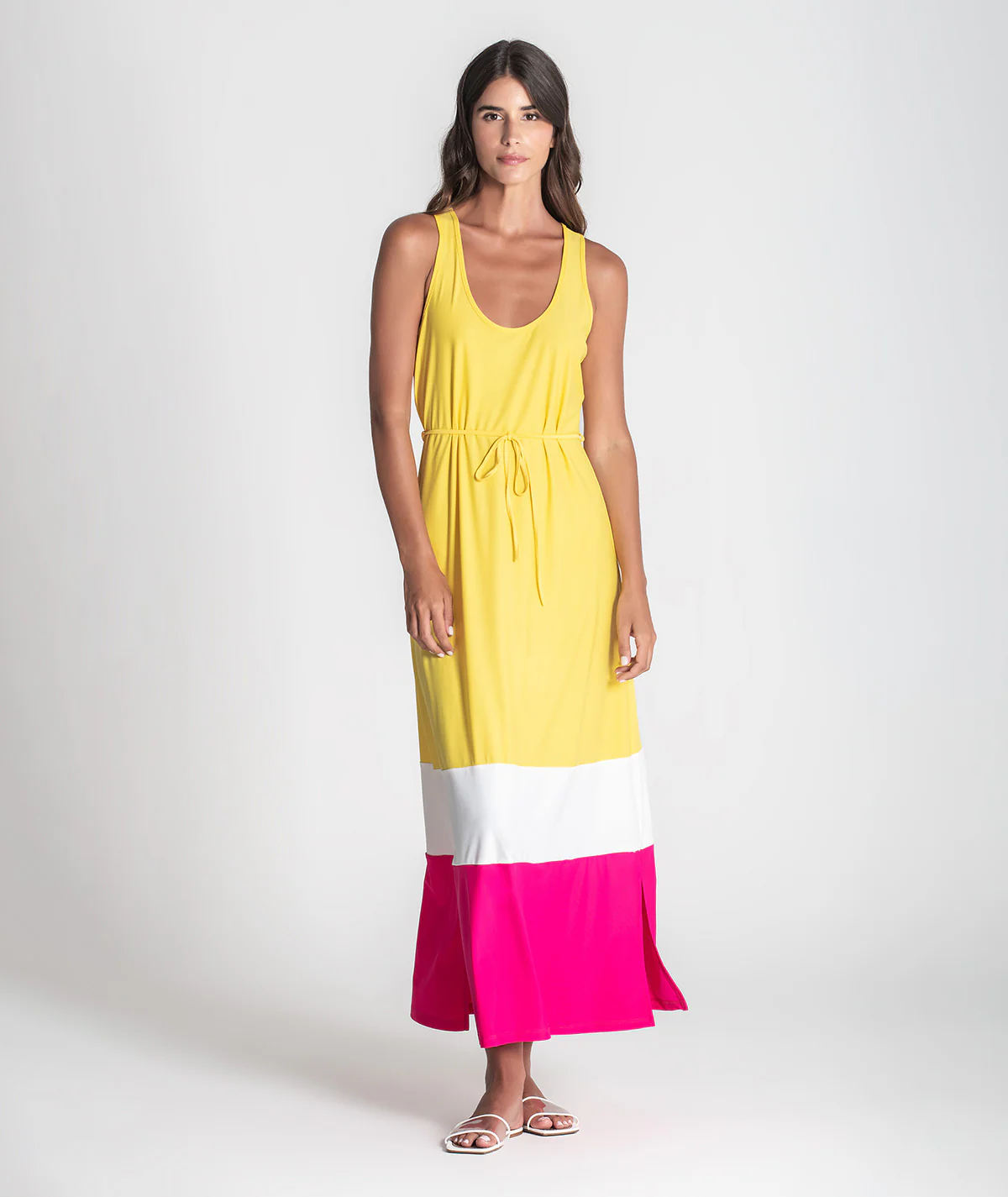 Vestido tricolor 6373 - Novidades - Vestidos e Macacões