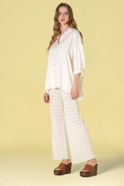 Camisa comprida com mangas ajustáveis - Blusas e Camisas - Roupa