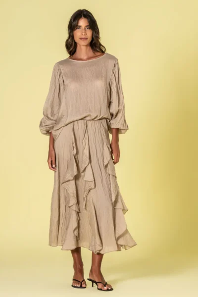 Saia folhos 6507 - Calças e Saias - Roupa
