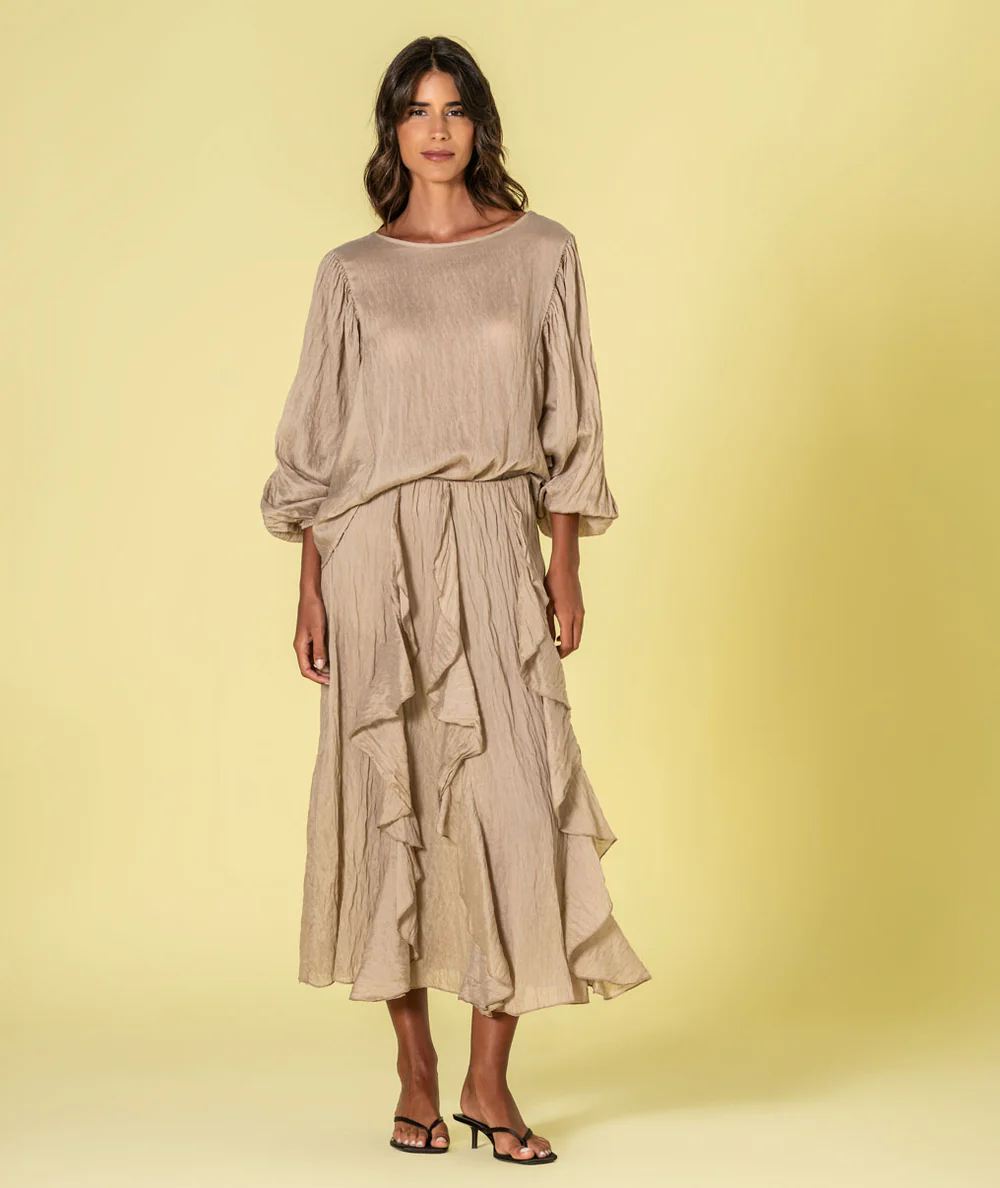 Saia folhos 6507 - Calças e Saias - Roupa